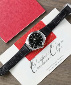 Đồng hồ Omega Constellation Co-Axial Replica 11 nam dây da màu đen 41mm (2)