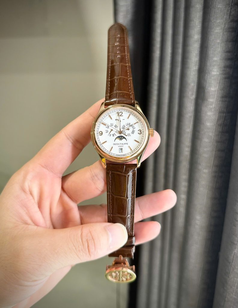 Đồng hồ Patek Philippe Complications 5146J Rep 11 Cao Cấp mặt trắng dây da 39mm (2)