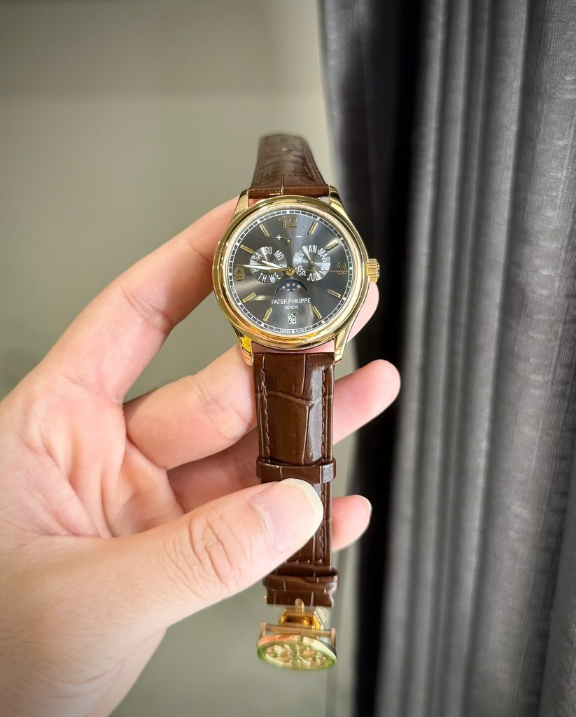 Đồng hồ Patek Philippe Complications 5146J Replica 11 mặt xám dây da 39mm (2)