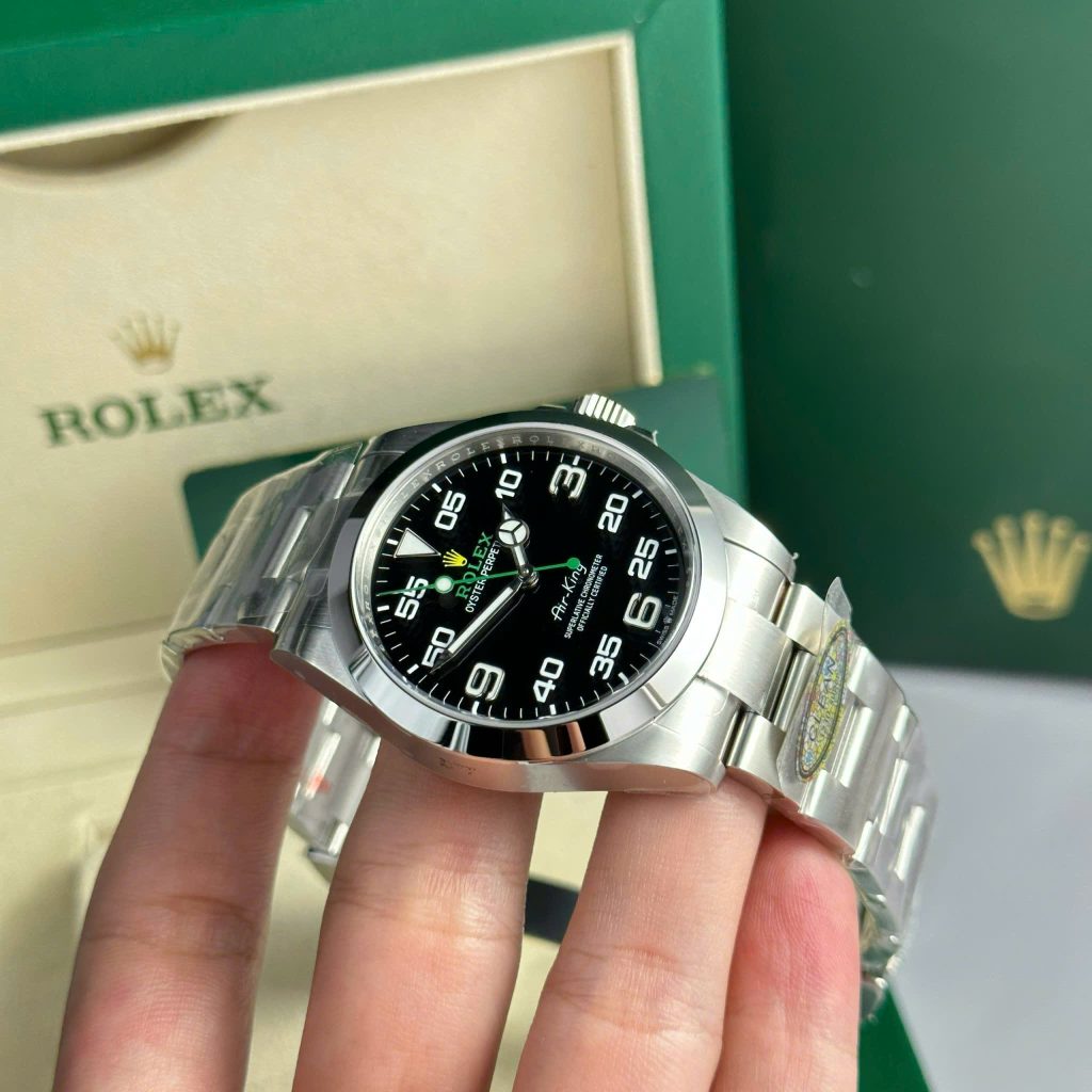 Đồng hồ Rolex Air King 126900 Replica 11 mặt đen nhà máy Clean 40mm (2)