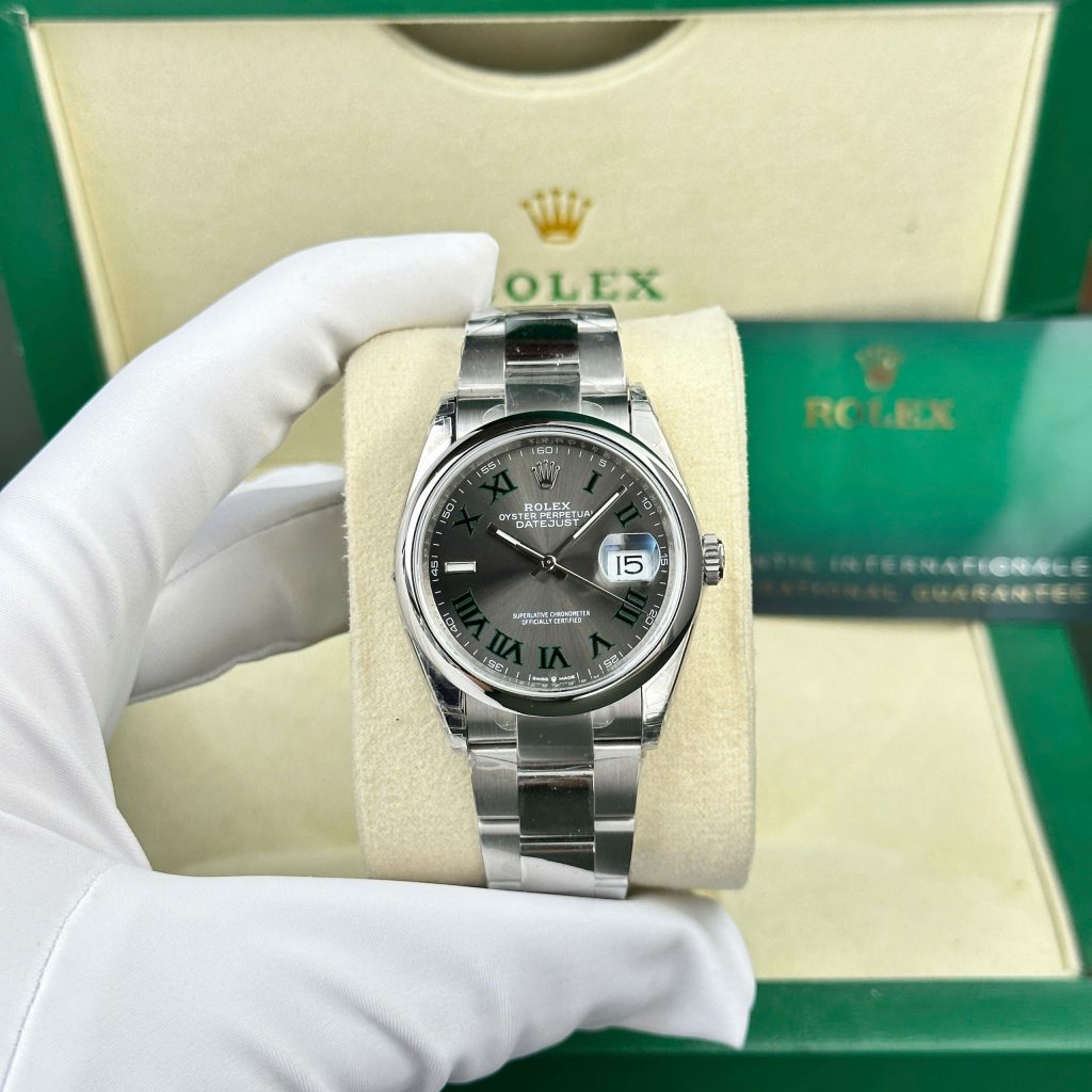 Đồng hồ Rolex DateJust 126200 Replica 1 1 mặt wimbledon dây oyster nhà máy VS 36mm (1)