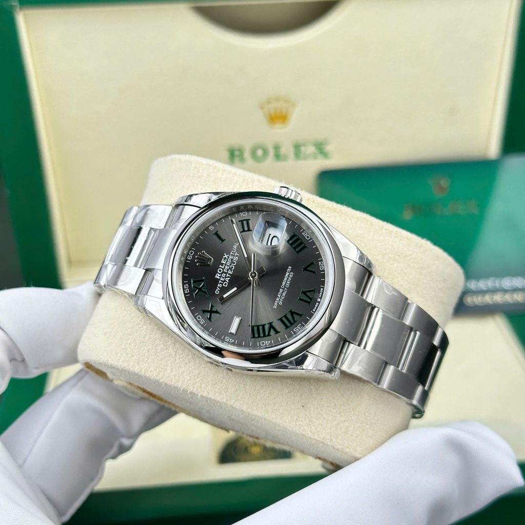 Đồng hồ Rolex DateJust 126200 Replica 1 1 mặt wimbledon dây oyster nhà máy VS 36mm (2)