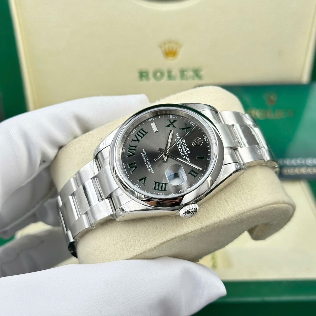 Đồng hồ Rolex DateJust 126200 Replica 1 1 mặt wimbledon dây oyster nhà máy VS 36mm (2)