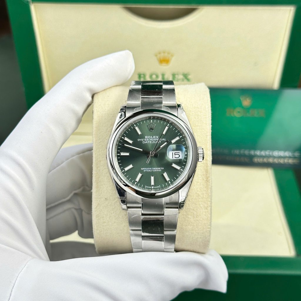Đồng hồ Rolex DateJust 126200 Replica 11 mặt xanh lá cây nhà máy VS 36mm (2)