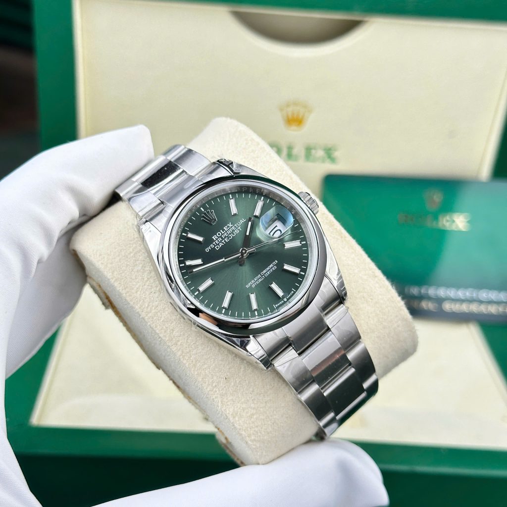 Đồng hồ Rolex DateJust 126200 Replica 11 mặt xanh lá cây nhà máy VS 36mm (2)