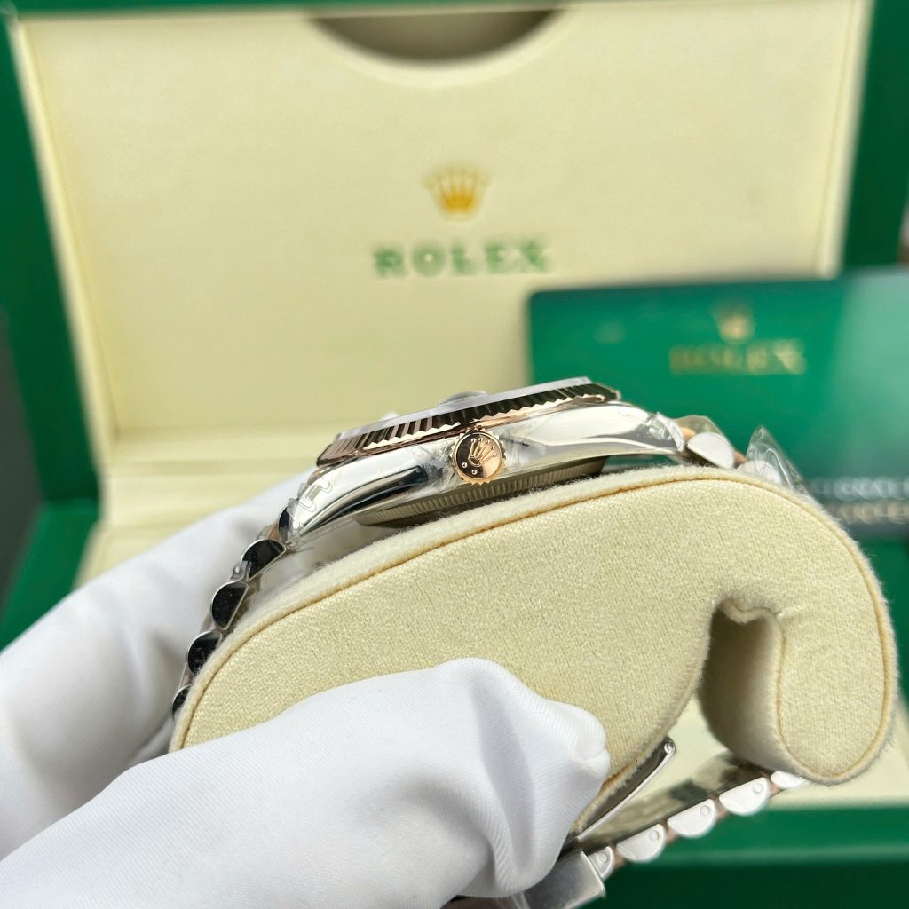 Đồng hồ Rolex DateJust 126231 mặt số wimbledon màu demi vàng hồng nhà máy VS 36mm (2)