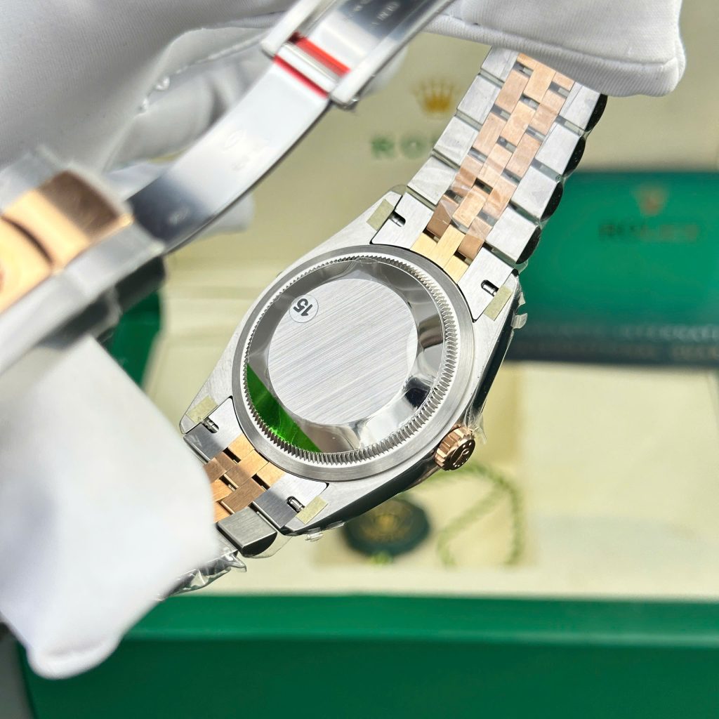 Đồng hồ Rolex DateJust 126231 mặt số wimbledon màu demi vàng hồng nhà máy VS 36mm (2)