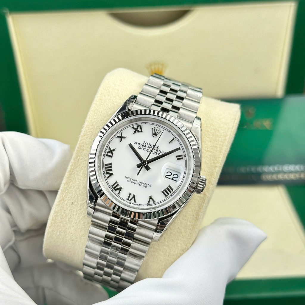 Đồng hồ Rolex DateJust 126234 Rep 11 Cao Cấp mặt trắng cọc số la mã nhà máy VS 36mm (2)
