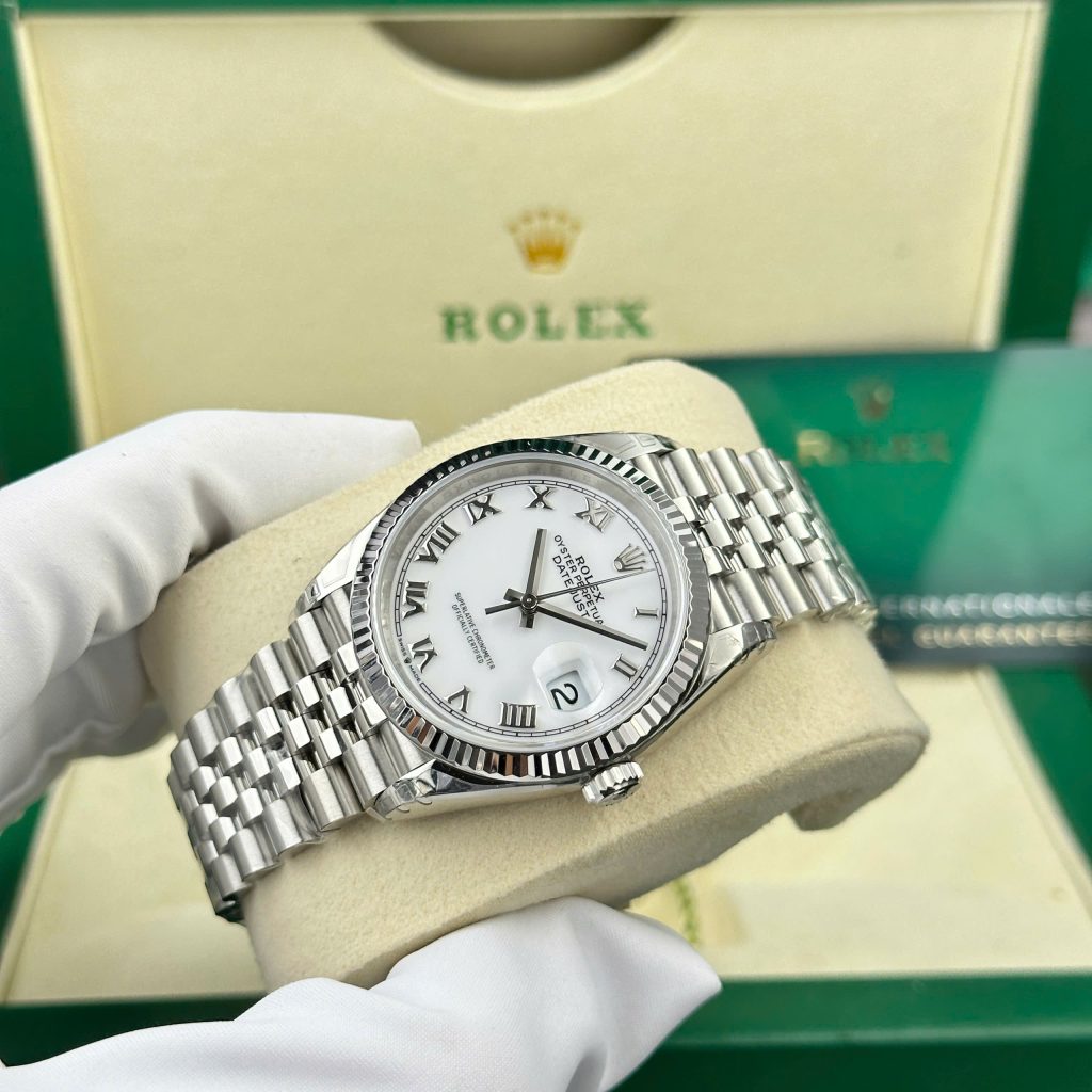 Đồng hồ Rolex DateJust 126234 Rep 11 Cao Cấp mặt trắng cọc số la mã nhà máy VS 36mm (2)