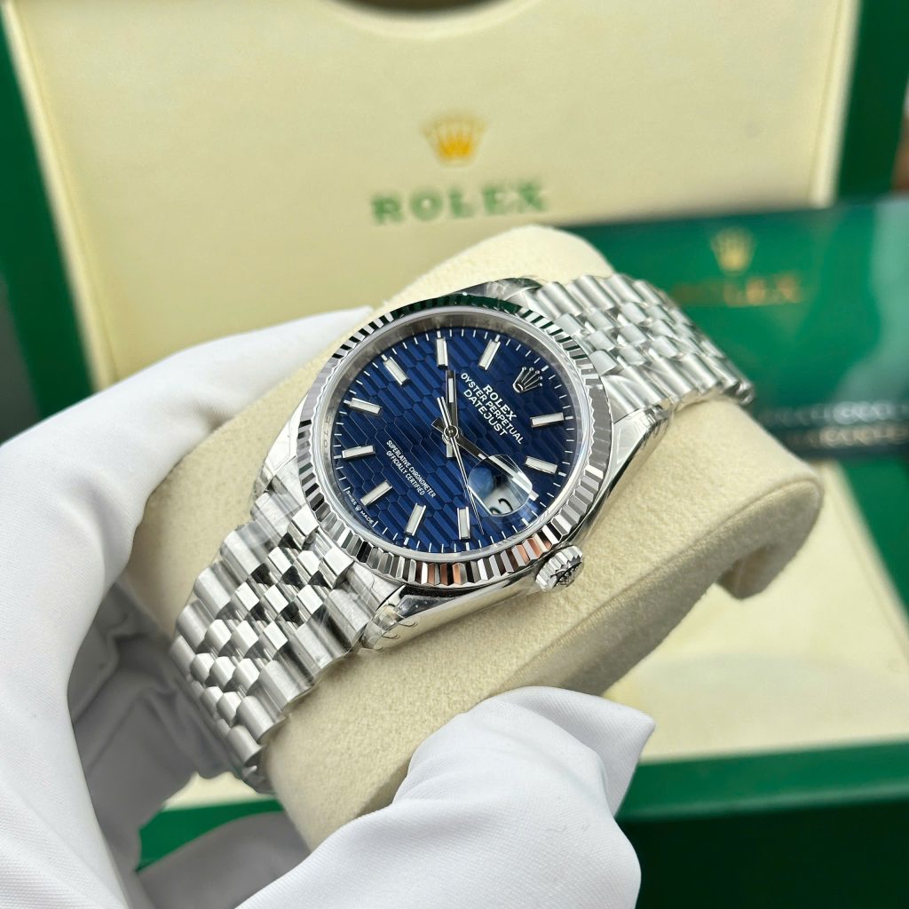 Đồng hồ Rolex DateJust 126234 Rep 11 mặt nếp gấp cọc số dạ quang nhà máy VS 36mm (2)