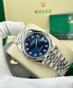 Đồng hồ Rolex DateJust 126234 Replica 11 mặt nếp gấp màu xanh blue nhà máy VS 36mm (2)
