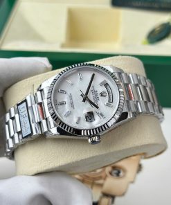 Đồng hồ Rolex Day-Date 128239 Replica 11 mặt khảm xà cừ trọng lượng 156 gram nhà máy QF 36mm (2)