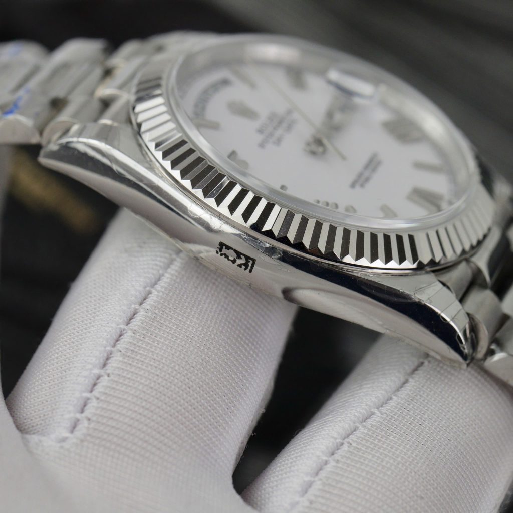 Đồng hồ Rolex Day-Date Fake 1 1 mặt trắng cọc số la mã nhà máy EW 40mm (2)