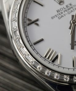 Đồng hồ Rolex Day-Date Fake 11 mặt trắng đính đá baguette nhà máy EW 40mm (2)