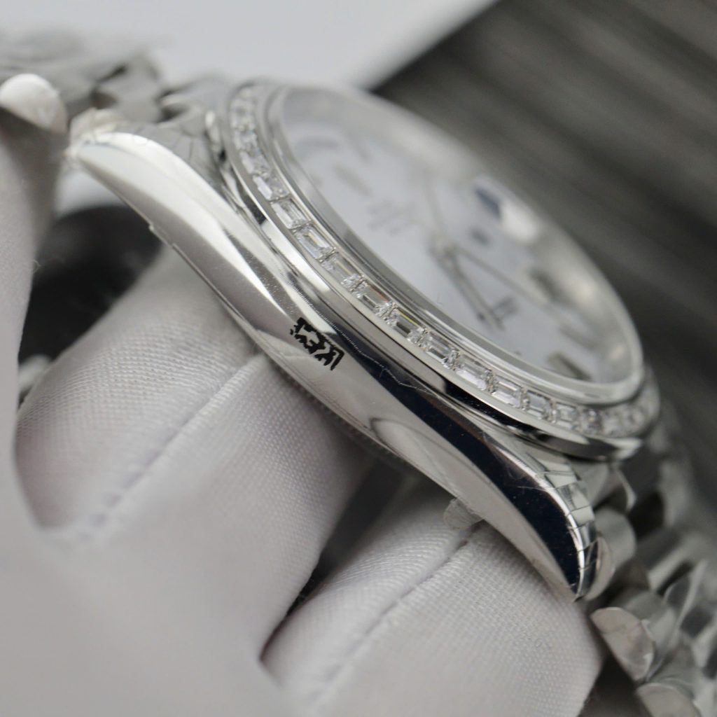 Đồng hồ Rolex Day-Date Fake 11 mặt trắng đính đá baguette nhà máy EW 40mm (2)