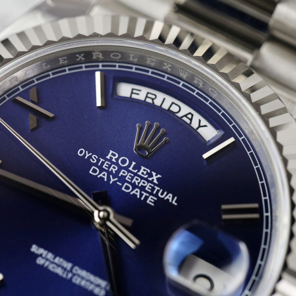 Đồng hồ Rolex Day-Date Fake Cao Cấp mặt xanh blue nhà máy EW 40mm (2)