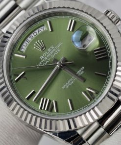 Đồng hồ Rolex Day-Date Fake Cao Cấp mặt xanh lá dây nhà máy EW 40mm (2)