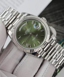 Đồng hồ Rolex Day-Date Fake Cao Cấp mặt xanh lá dây nhà máy EW 40mm (2)