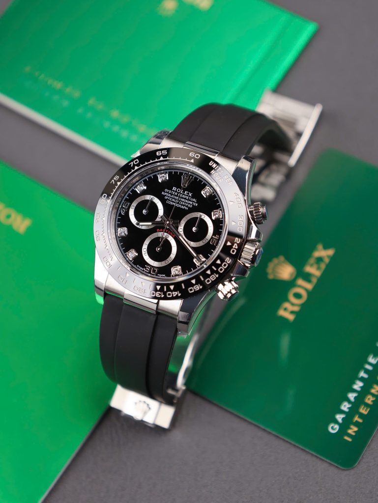 Đồng hồ Rolex Daytona Rep 11 Cao Cấp mặt đen cọc số đính đá nhà máy BT 40mm (2)