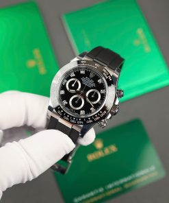 Đồng hồ Rolex Daytona Rep 11 Cao Cấp mặt đen cọc số đính đá nhà máy BT 40mm (2)