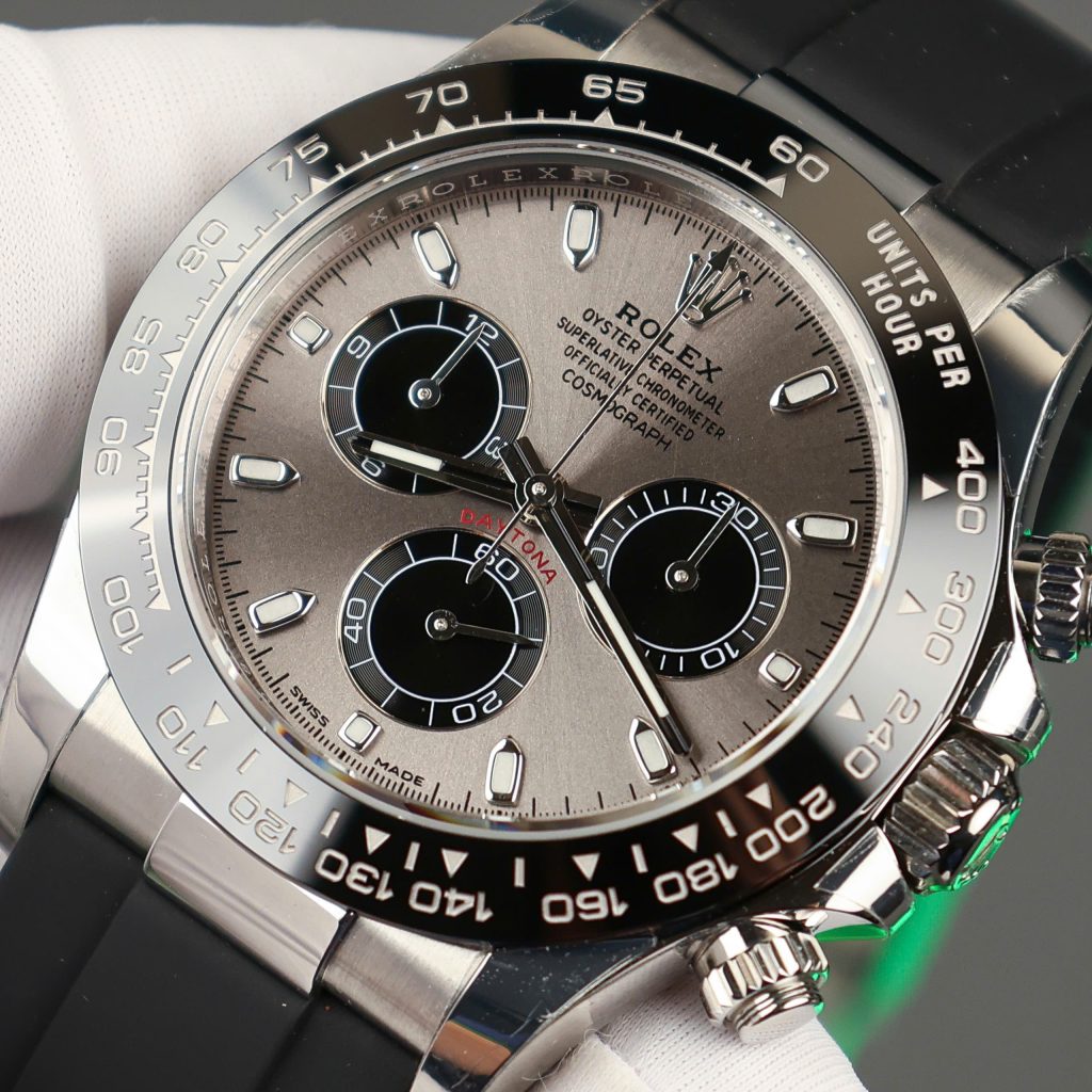 Đồng hồ Rolex Daytona Replica 11 mặt xám dây cao su nhà máy BT 40mm (2)