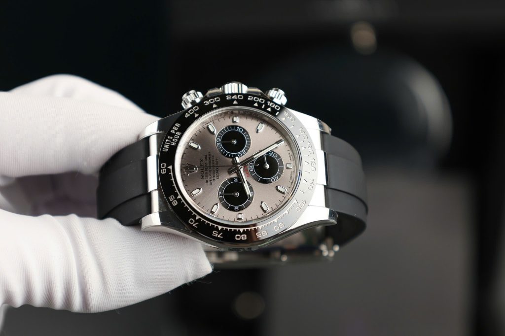 Đồng hồ Rolex Daytona Replica 11 mặt xám dây cao su nhà máy BT 40mm (2)