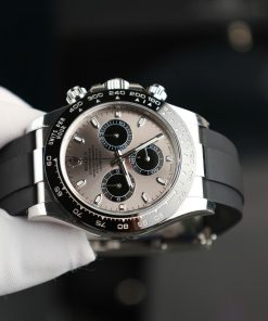 Đồng hồ Rolex Daytona Replica 11 mặt xám dây cao su nhà máy BT 40mm (2)