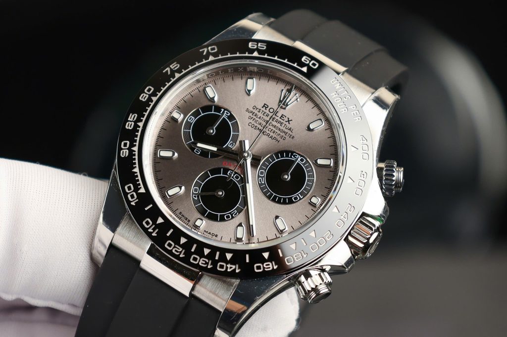 Đồng hồ Rolex Daytona Replica 11 mặt xám dây cao su nhà máy BT 40mm (2)