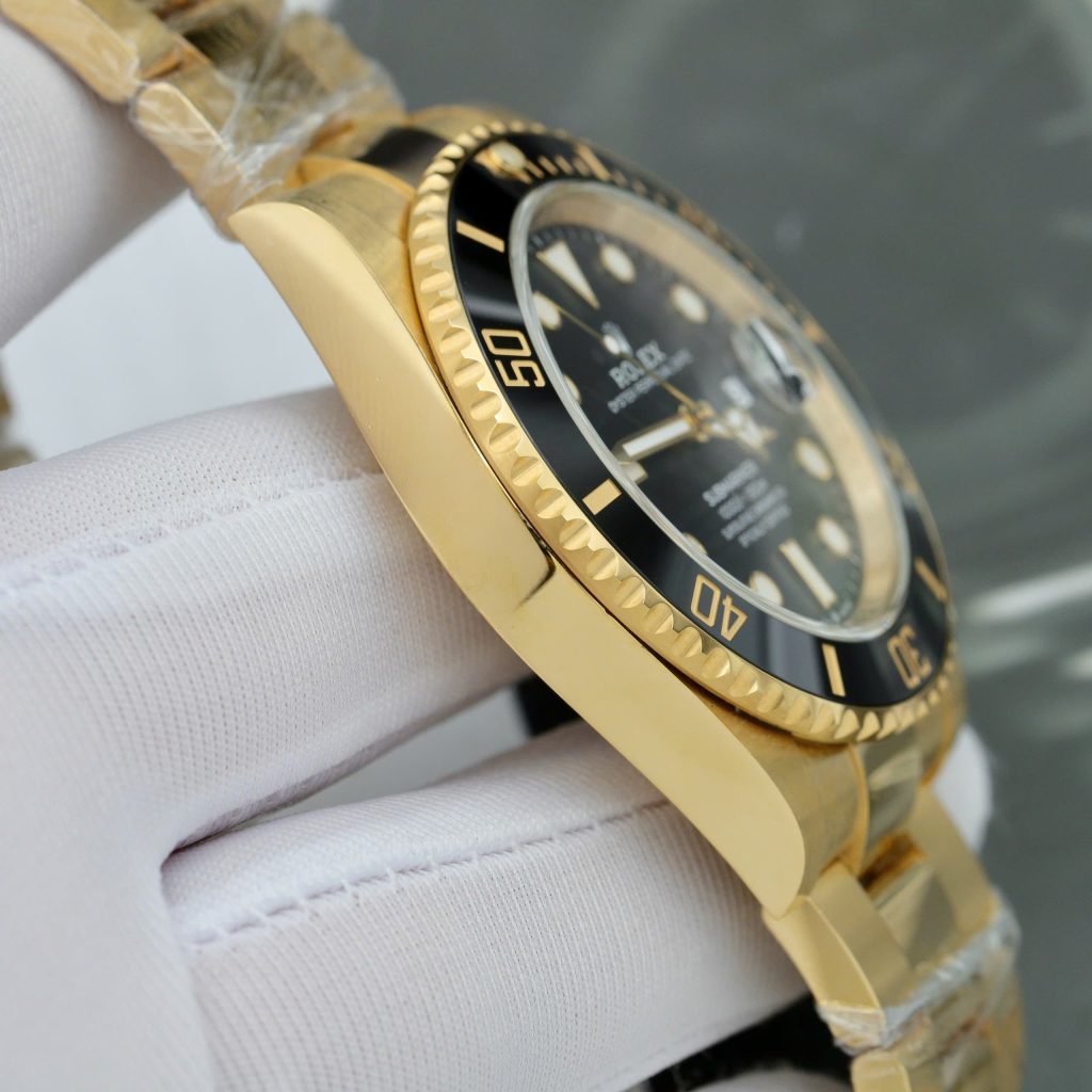 Đồng hồ Rolex Submariner Fake 11 mạ vàng mặt số màu đen 41mm (2)