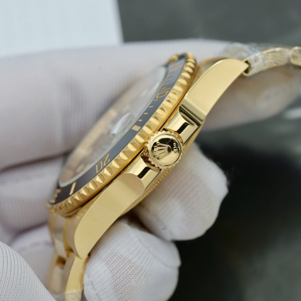 Đồng hồ Rolex Submariner Fake 11 mạ vàng mặt số màu đen 41mm (2)