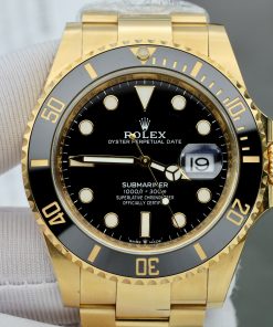 Đồng hồ Rolex Submariner Fake 11 mạ vàng mặt số màu đen 41mm (2)