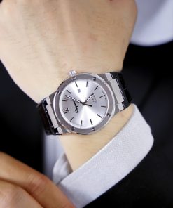 Đồng hồ Salvatore Ferragamo F80 Classic nam dây cao su mặt trắng Fake 11