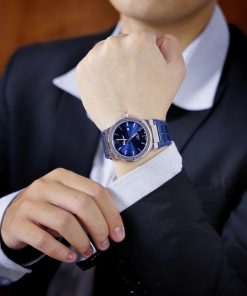 Đồng hồ Salvatore Ferragamo F80 Classic nam xanh Blue dây da Fake 11 40mm