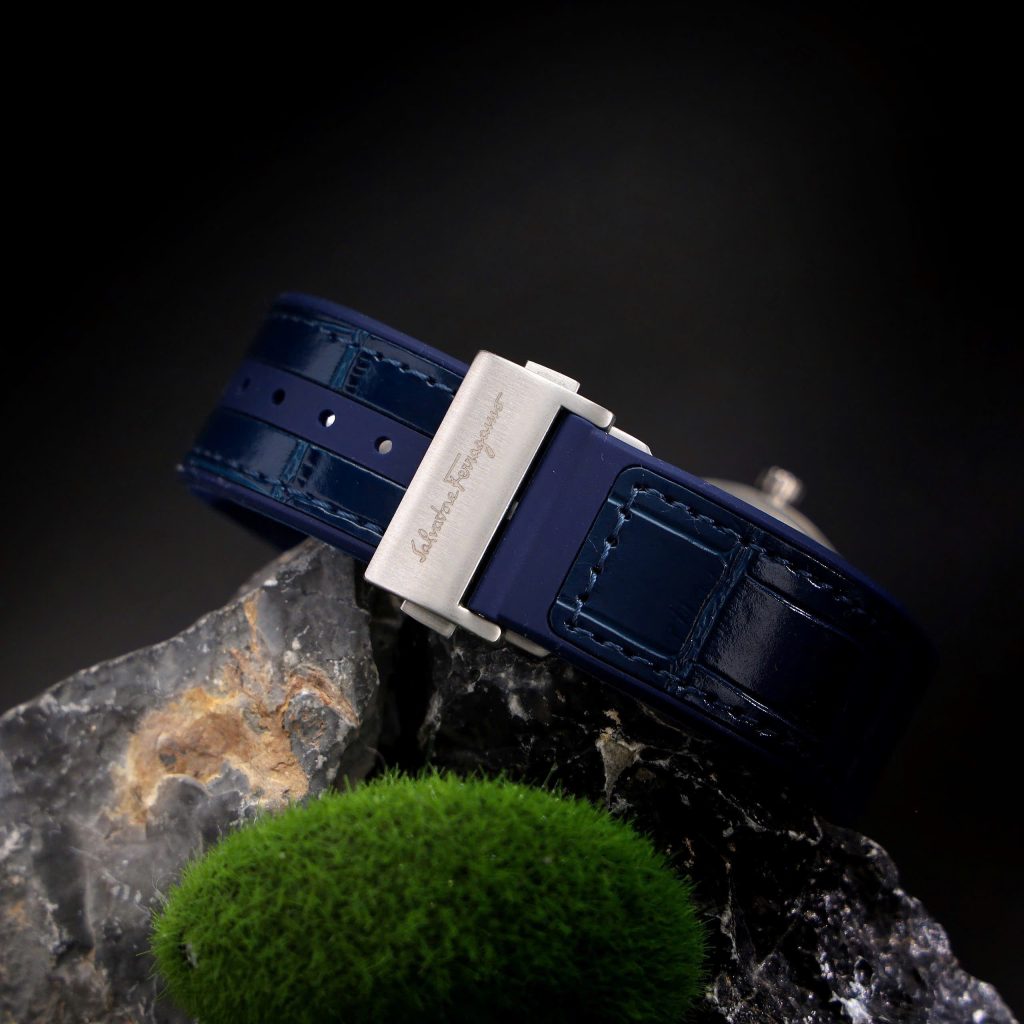 Đồng hồ Salvatore Ferragamo F80 Classic nam xanh Blue dây da Fake 11 40mm