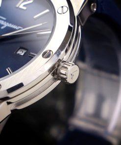 Đồng hồ Salvatore Ferragamo F80 Classic nam xanh Blue dây da Fake 11 40mm