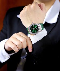 Đồng hồ Salvatore Ferragamo F80 Classic nam xanh Green dây da Fake 11 40mm