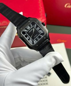 Đồng hồ Cartier Santos Replica 11 màu đen nhà máy BV 39 (2)