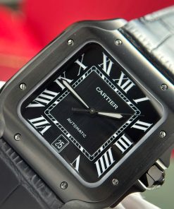 Đồng hồ Cartier Santos Replica 11 màu đen nhà máy BV 39 (2)