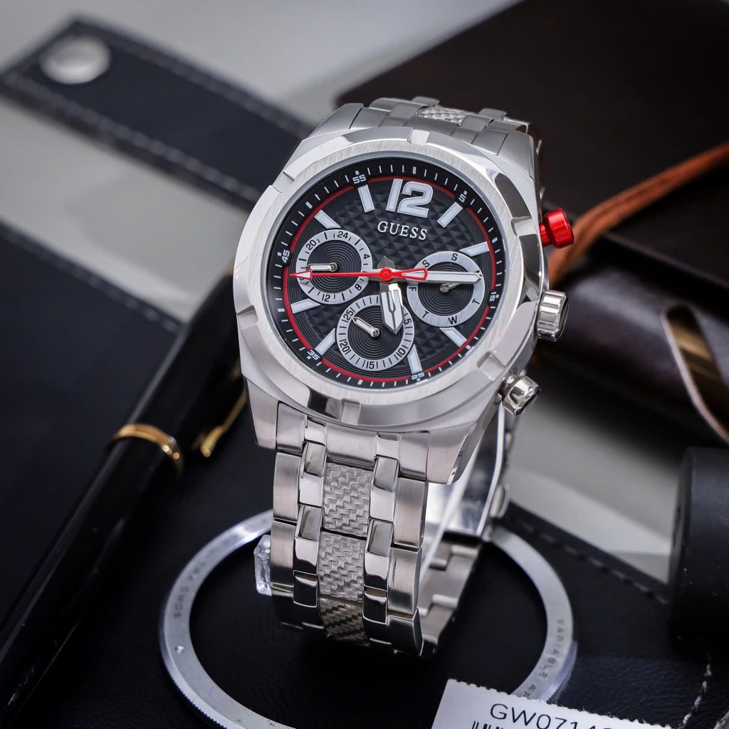  Đồng hồ Guess nam GW0714G1 dây kim loại cọc dạ quang Like Auth 44mm