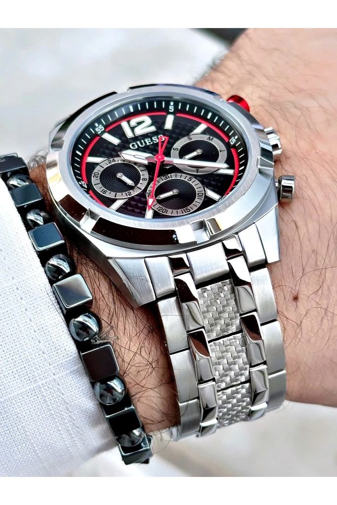  Đồng hồ Guess nam GW0714G1 dây kim loại cọc dạ quang Like Auth 44mm