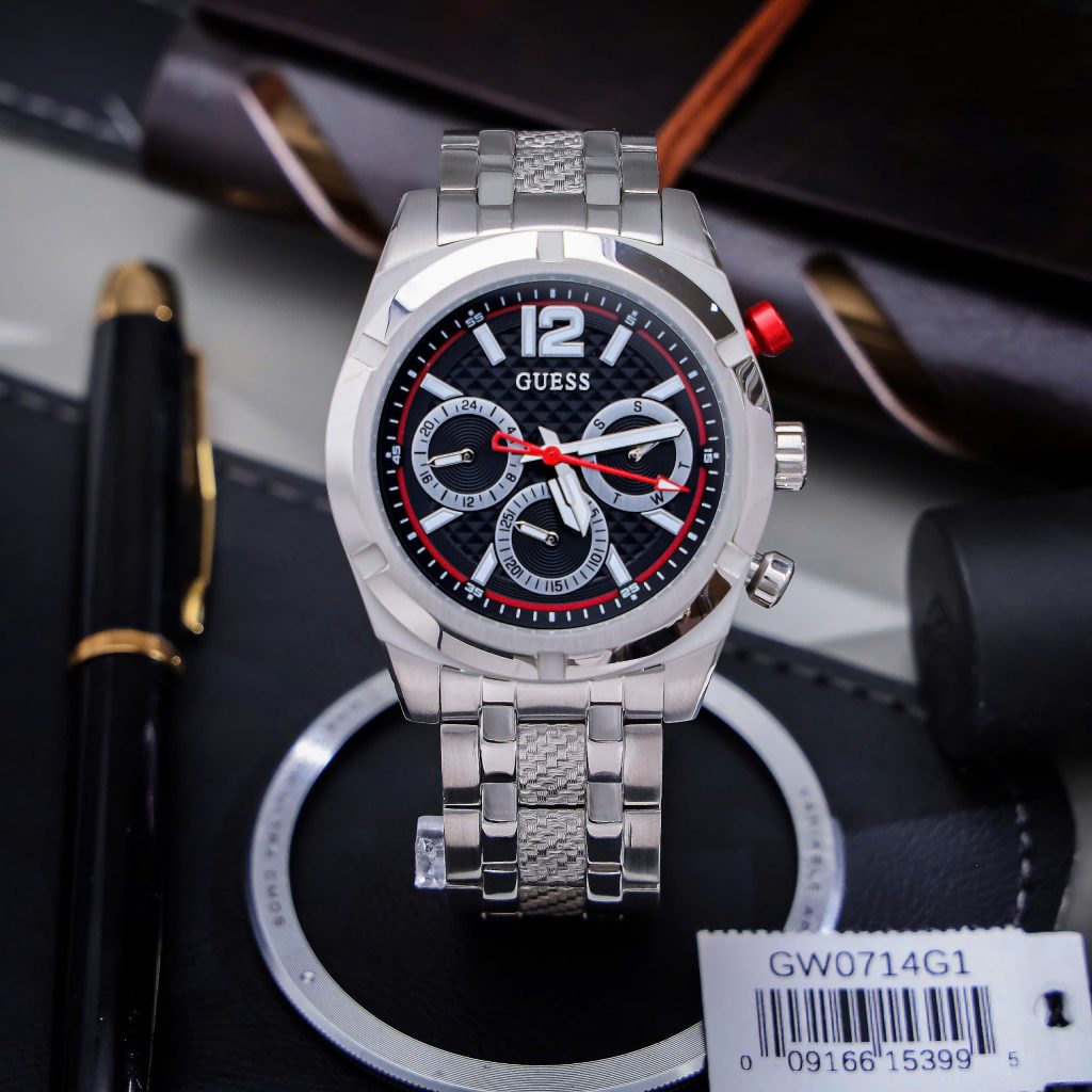  Đồng hồ Guess nam GW0714G1 dây kim loại cọc dạ quang Like Auth 44mm