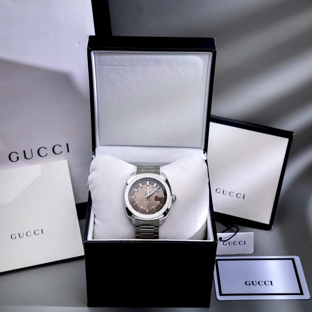 Đồng hồ Gucci Men GG2570 nam mặt nâu dây kim loại Like Auth 41mm