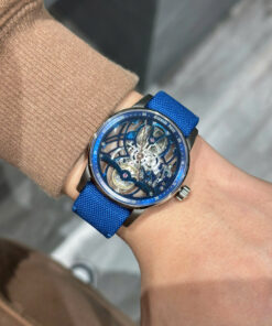 Đồng hồ Audemars Piguet 26600 Tourbillon Openworked Rep 11 máy lộ cơ màu xanh 41mm (2)