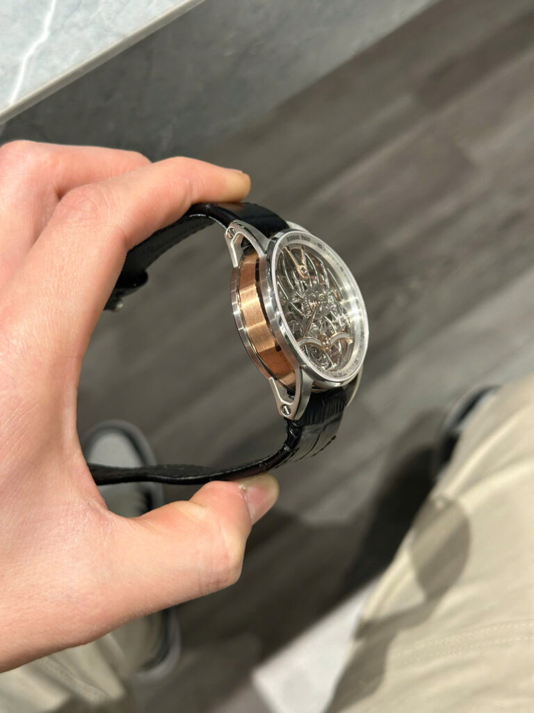 Đồng hồ Audemars Piguet Tourbillon Openworked 26600 Replica 11 dây da màu đen 41mm (2)