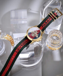 Đồng hồ Gucci Le Marche Des Hỏa Tiết Con Ong Dây Vải Like Auth 38mm
