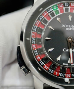 Đồng hồ Jacob & Co Casino Roulette Replica 1 1 dây da màu đen 44mm (2)