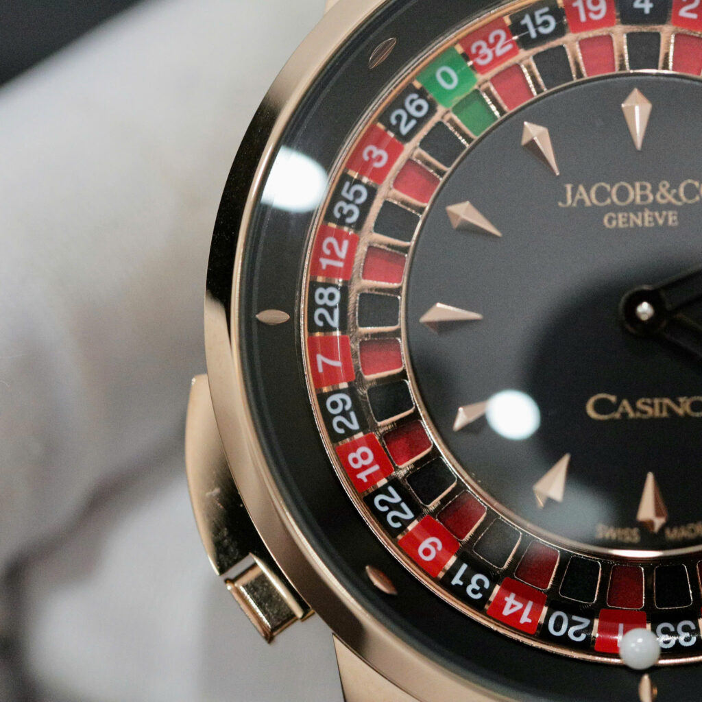 Đồng hồ Jacob & Co Casino Roulette Replica 11 mạ vàng hồng dây da màu đen 44mm (2)