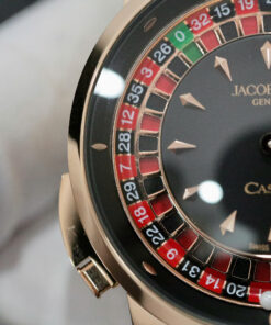 Đồng hồ Jacob & Co Casino Roulette Replica 11 mạ vàng hồng dây da màu đen 44mm (2)