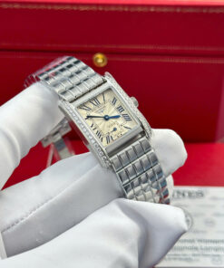 Đồng hồ Longines Mini DolceVita Replica 11 nữ viền đính đá nhà máy AF 22x29mm (2)