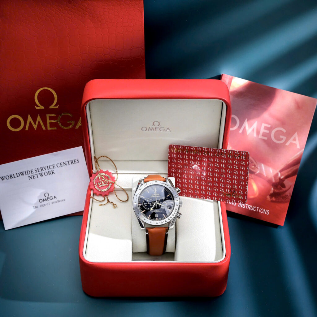 Đồng hồ Omega Speedmaster '57 Chronograph Dây Da Cam Fake 11 44mm